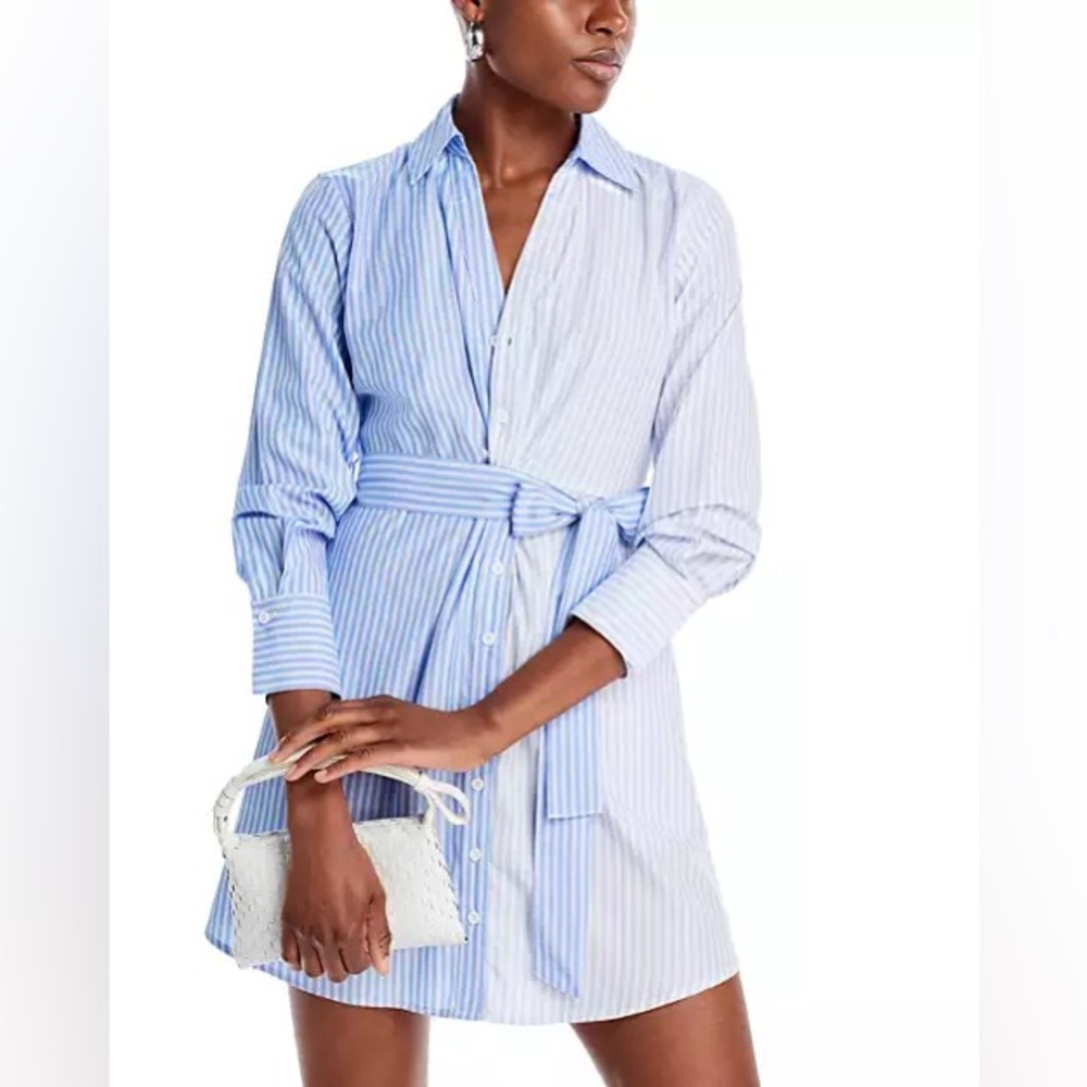 🆕 AQUA Striped Poplin Shirtdress